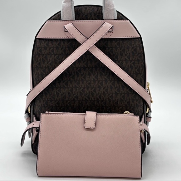 Michael Kors Medium Jaycee Zip Packet Backpack & Double Zip Wallet Wristlet - Picture 4 of 16